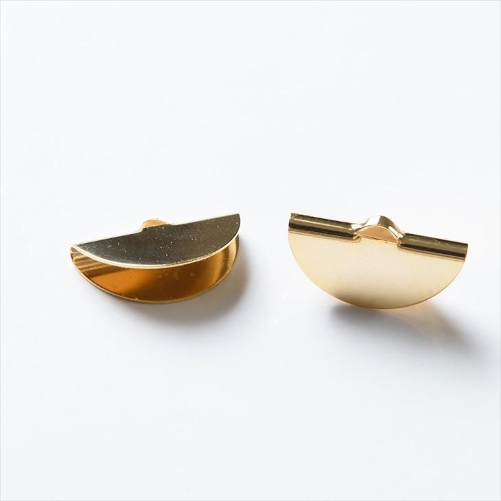 紗や工房 レース留め金具 ニッケルフリー 半円 幅:約20mm ゴールド 4個