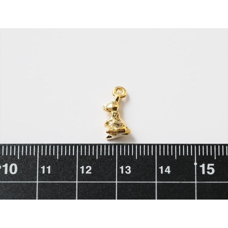メタルチャーム ウサギ 14mm ゴールド 4個 4ヶ 約1.4cm ミニチャーム 