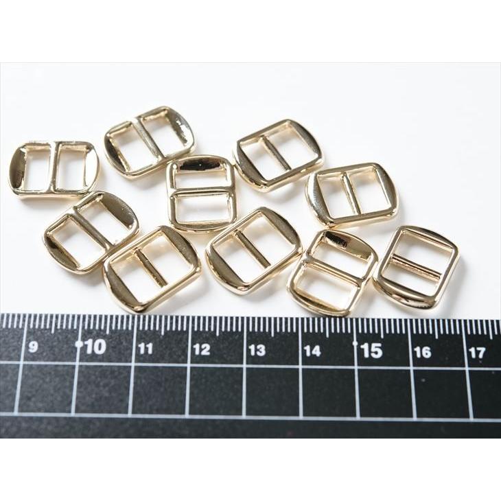 ベルト金具 ミニバックル 角丸 18.5mm ゴールド 10個 10ヶ 約1.9cm