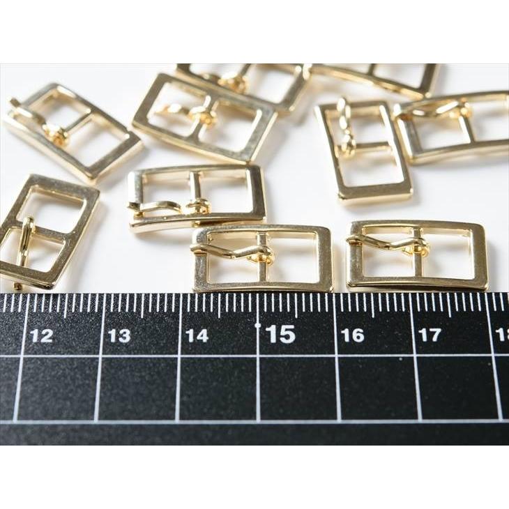 ベルト金具 ミニバックル 角丸 19mm ゴールド 10個 10ヶ 約1.9cm  