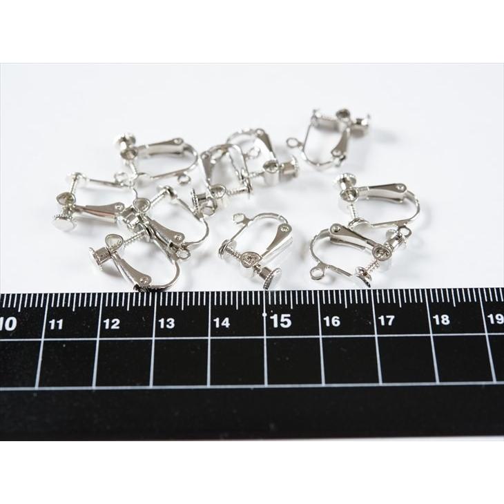 イヤリング パーツ ネジバネ 平皿タイプ 15.5mm シルバー 約10個 5ペア 