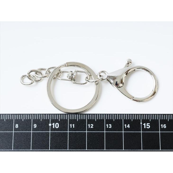 キーホルダーパーツ 65mm シルバー 10個 10ケ フック付き チェーン付き 手作りキーホルダー 約6.5cm|ysayakobo|03