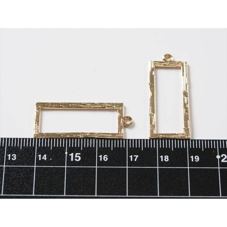 チャーム（金属） 長方形チャーム 2個 2ヶ 34mm ゴールド CCBメッキ