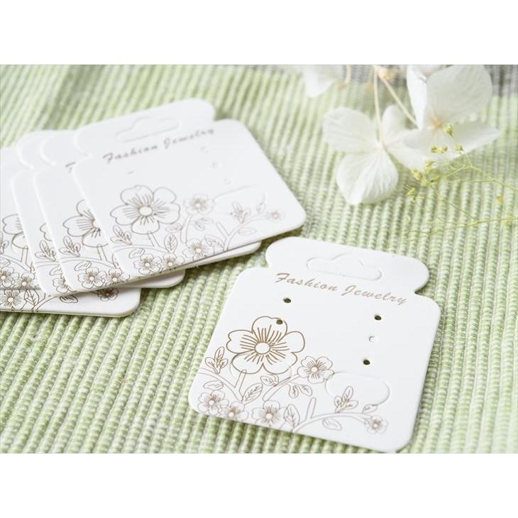 台紙 ボタニカルフラワー ホワイト 57mm 10枚 アクセサリー台紙  