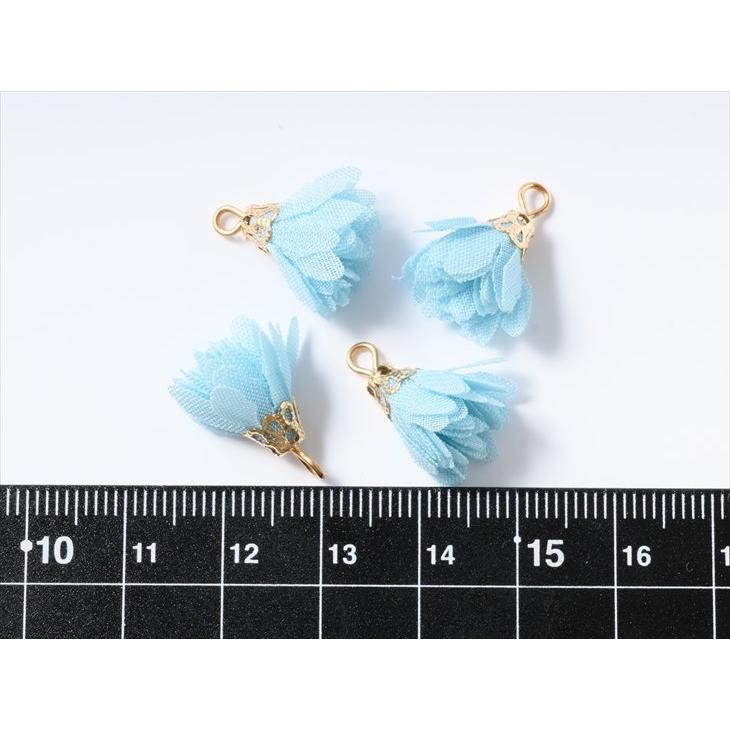 再販8フリンジ白ブルーピアスイヤリングタッセルハンドメイド