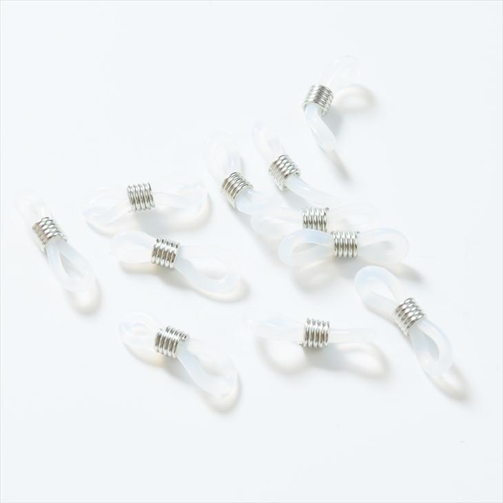 グラスコードパーツ(約21×6mm)約50個 透明 クリア メガネ留め 眼鏡ホルダー メガネチェーン 手芸用品 基本 材料|ysayakobo|02