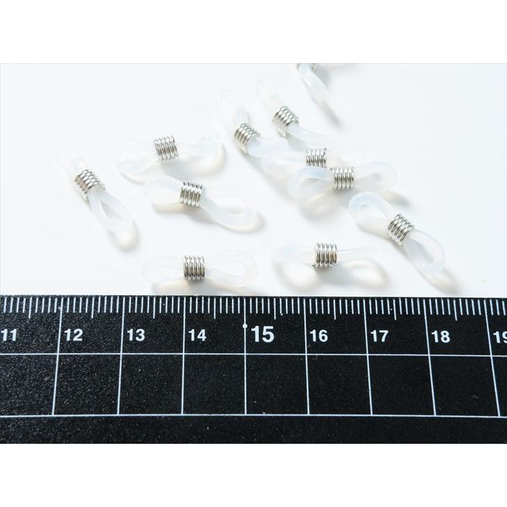 グラスコードパーツ(約21×6mm)約50個 透明 クリア メガネ留め 眼鏡ホルダー メガネチェーン 手芸用品 基本 材料|ysayakobo|03