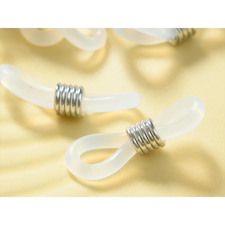 グラスコードパーツ(約21×6mm)約50個 透明 クリア メガネ留め 眼鏡ホルダー メガネチェーン 手芸用品 基本 材料|ysayakobo|04