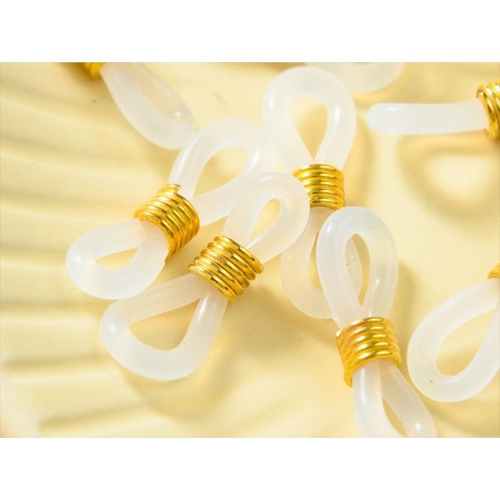 当店の記念日 めがね留め パーツ グラスコード メガネ留め シリコン 樹脂ゴム クリア ゴールド 約21x6mm 約50個 眼鏡チェーン 透明 ホルダー Whitesforracialequity Org