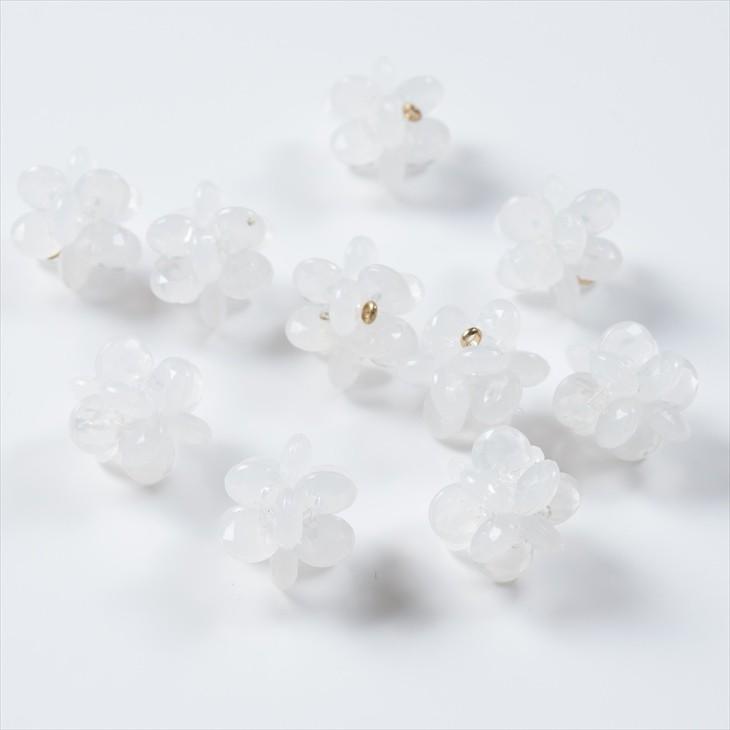 ビーズフラワー ホワイト 12mm 個 ヶ 花編み ビーズ モチーフ フラワー お花 ストラップ ネックレス 手作り 約1 2cm アクリル ビーズ 当店だけの限定モデル