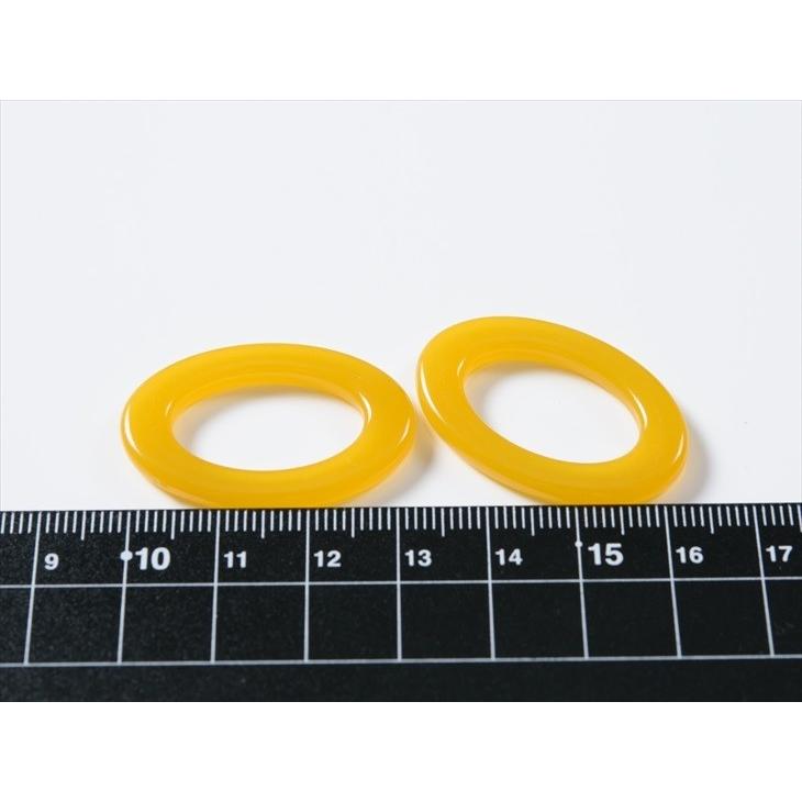 アクリルビーズ 穴なしオーバル マスタード 34mm 2個 2ヶ ビーズ 