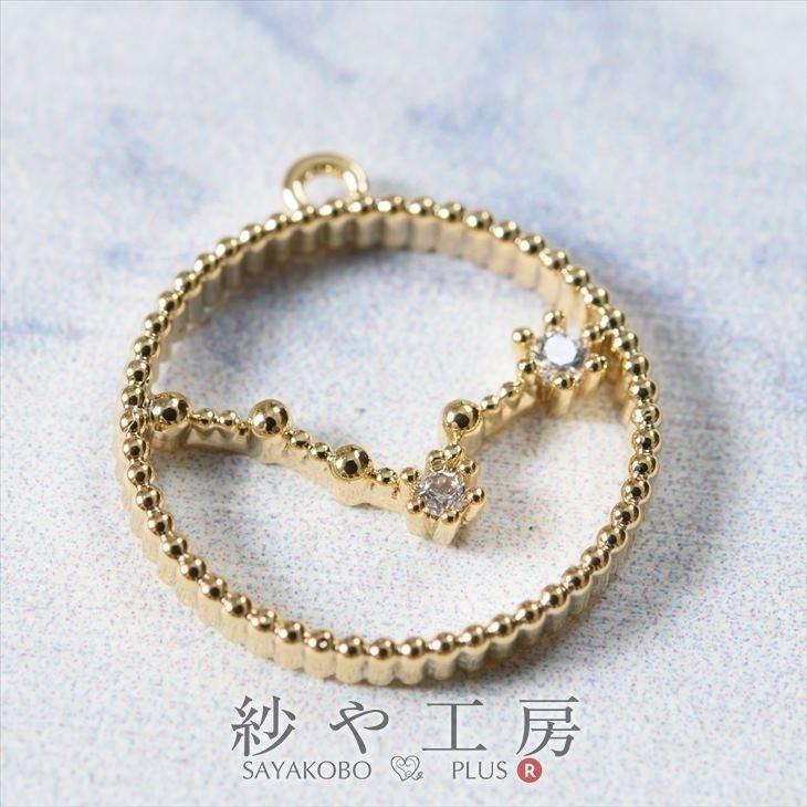 チャーム 魚座 ストーン付 ゴールド 16mm 1個 1ヶ アクセサリー