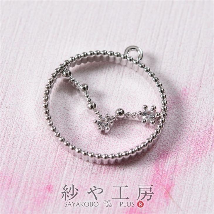 チャーム 魚座 ストーン付 シルバー 16mm 1個 1ヶ アクセサリー