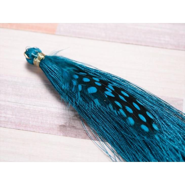 タッセル フェザー付ロングタッセル ブルー 約10cm 1個 1ヶ フリンジ  