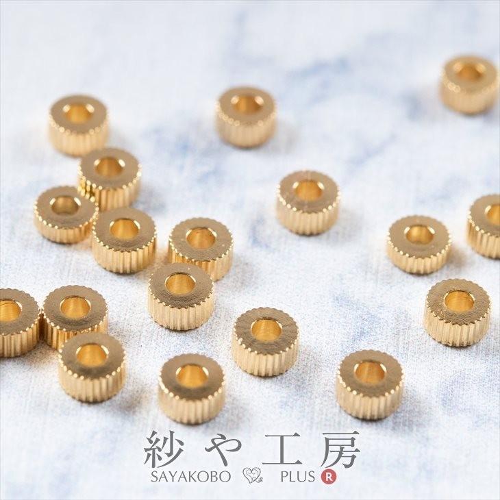 スペーサー ギザギザ 大 本金メッキメッキ ゴールド 4mm 100個 100ヶ