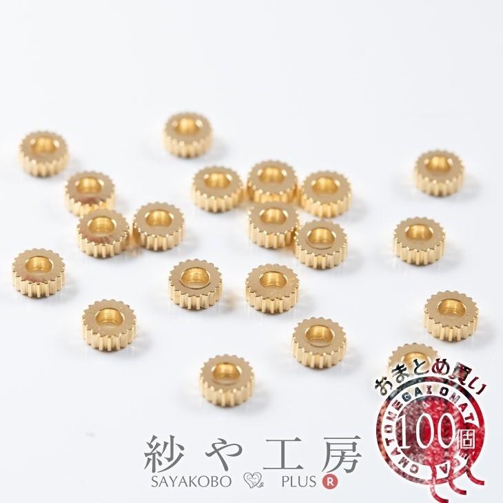 スペーサー ギザギザ 小 本金メッキメッキ ゴールド 4mm 100個 100ヶ