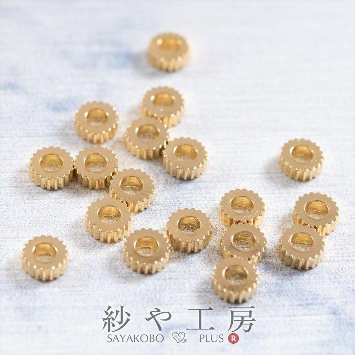 スペーサー ギザギザ 小 本金メッキメッキ ゴールド 4mm 100個 100ヶ