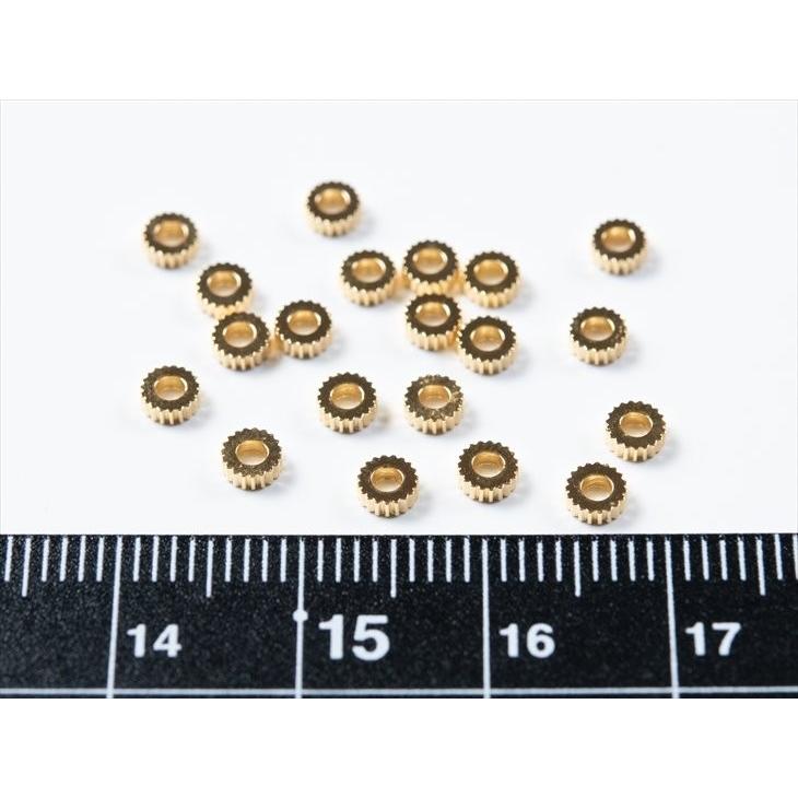 【GUTARA】真鍮スペーサーパーツ 14個 スペーサー ギザギザ 小 本金メッキメッキ ゴールド 4mm 100個 100ヶ