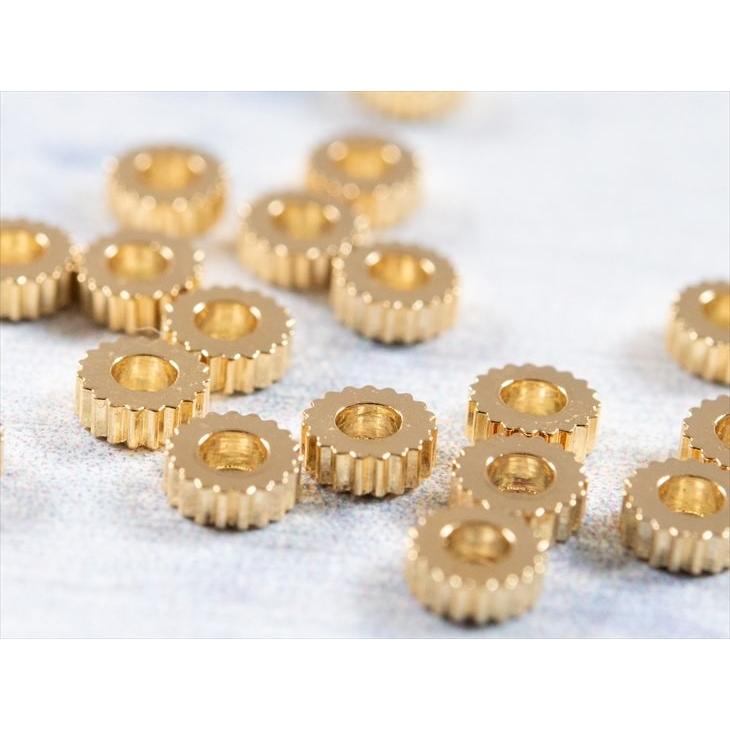 スペーサー ギザギザ 小 本金メッキメッキ ゴールド 4mm 100個 100ヶ