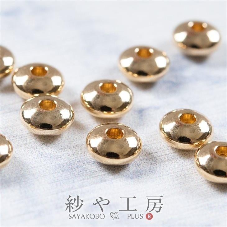 スペーサー 円盤 大 国内本金メッキ ゴールド 6mm 10個 10ヶ 真鍮