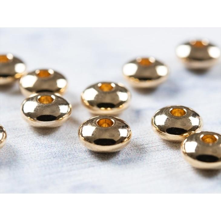 スペーサー 円盤 大 国内本金メッキ ゴールド 6mm 10個 10ヶ 真鍮