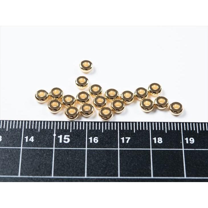 スペーサー 円柱 本金メッキメッキ ゴールド 5mm 100個 100ヶ 真鍮