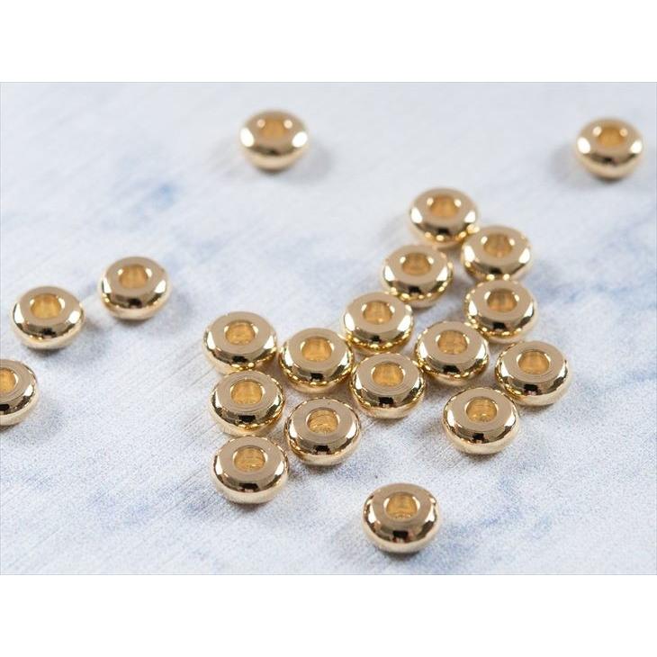 スペーサー 円柱 本金メッキメッキ ゴールド 5mm 100個 100ヶ 真鍮