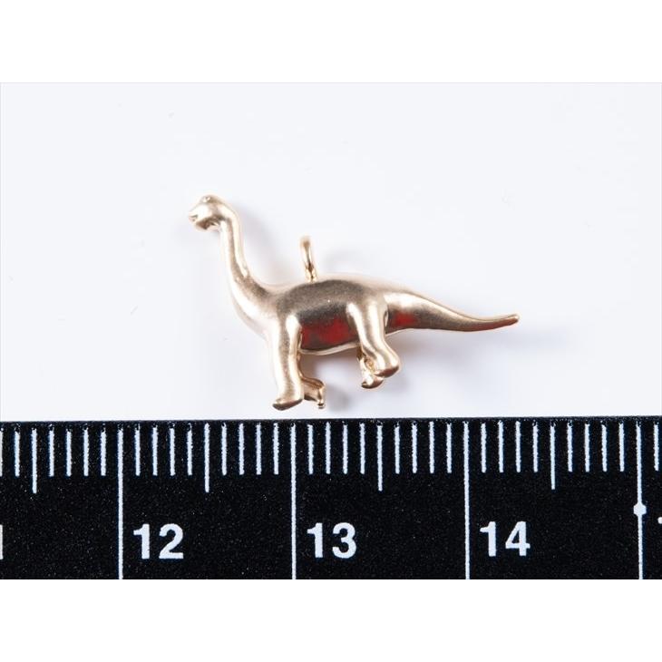 チャーム 恐竜 ブラキオサウルス ゴールド 18mm 4個 4ヶ 立体 動物