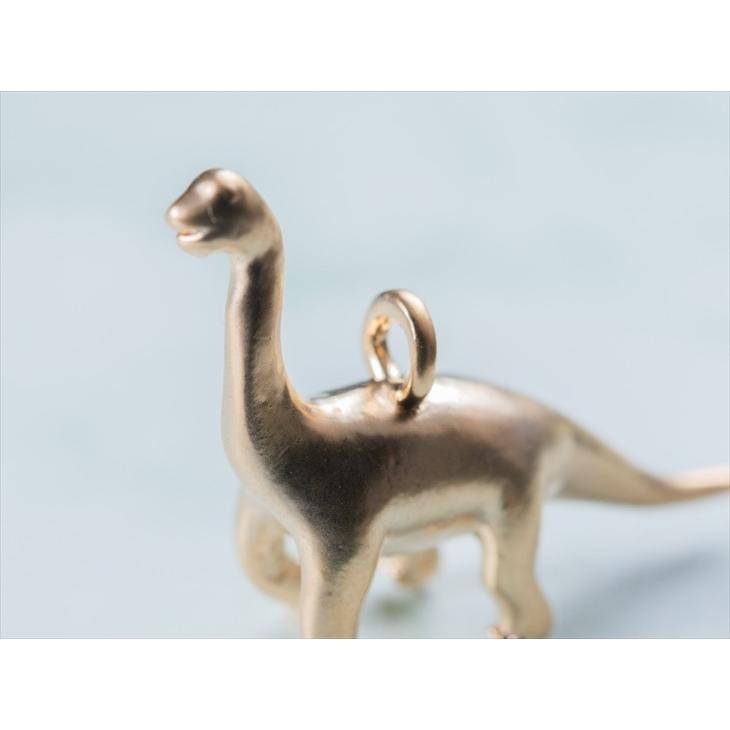 チャーム 恐竜 ブラキオサウルス ゴールド 18mm 4個 4ヶ 立体 動物