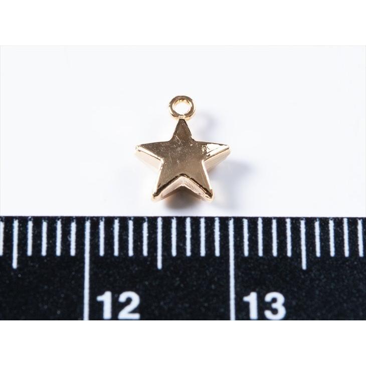 チャーム ぷっくり星 金メッキ ゴールド 7mm 1個 1ヶ スター 真鍮
