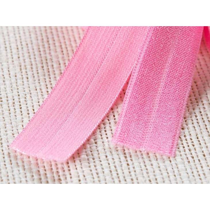 ストレッチリボン ピンク 幅約16mm 約100cm 手芸用品 洋裁材料 服飾 