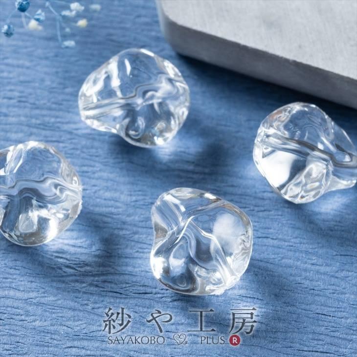 アクリルビーズ 溶けた氷のような形 小 クリア 15mm 4個 4ヶ アクリル