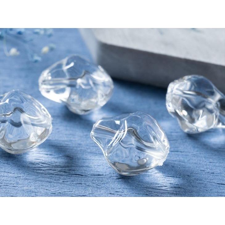 アクリルビーズ 溶けた氷のような形 小 クリア 15mm 4個 4ヶ