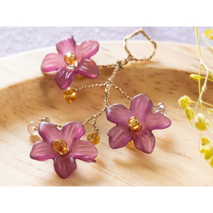 フラワーパーツ 小さい お花 レッド 10.5mm 10個 10ヶ フラワービーズ