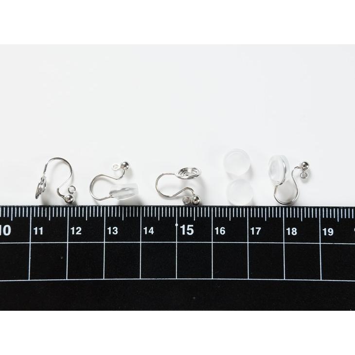 イヤリングパーツ クリップ ニッケルフリー 3mm玉付 縦カン シリコンカバー付 シルバー 14mm 10ペア 20個 約1.4cm アクセサリーパーツ|ysayakobo|03