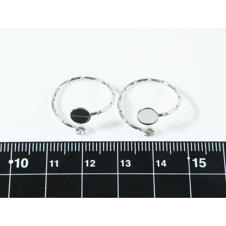 紗や工房 リングパーツ 平皿付 カットデザインアーム ストーン付き