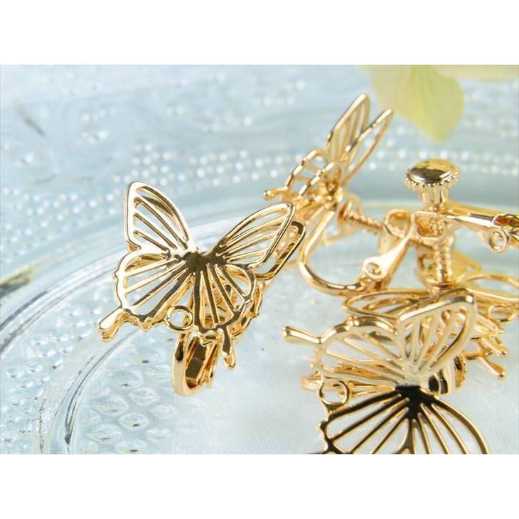 紗や工房 イヤリング パーツ ニッケルフリー 変退色防止 立体の蝶