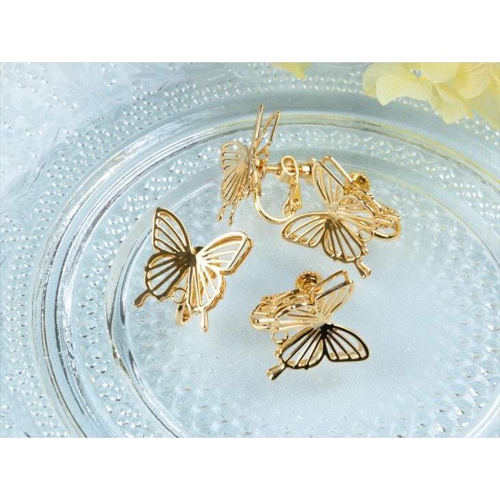 紗や工房 イヤリング パーツ ニッケルフリー 変退色防止 立体の蝶