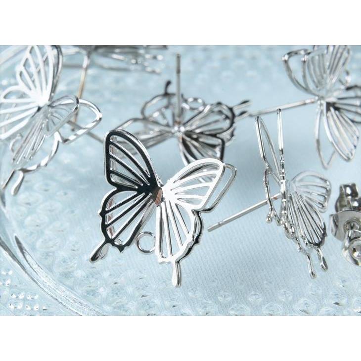 紗や工房 ピアスパーツ 316L ステンレス 変退色防止 立体の蝶