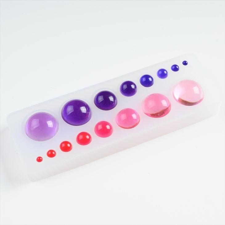 シリコンモールド 半球 8サイズ アクセサリー パーツ クリア 1個 1ヶ 丸 球体 レジン型 シリコン型 レジン UVレジン ラウンド 問屋|ysayakobo|02