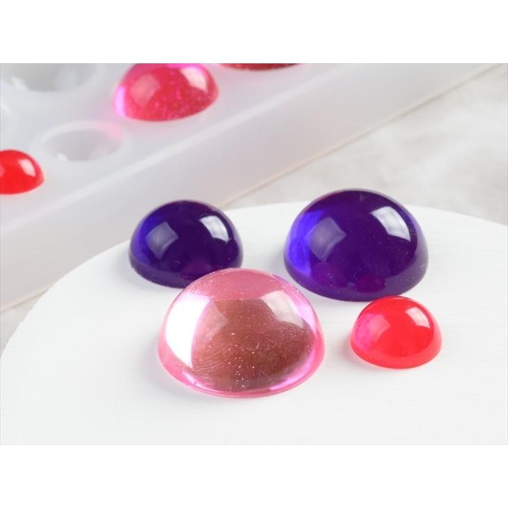 シリコンモールド 半球 8サイズ アクセサリー パーツ クリア 1個 1ヶ 丸 球体 レジン型 シリコン型 レジン UVレジン ラウンド 問屋|ysayakobo|04