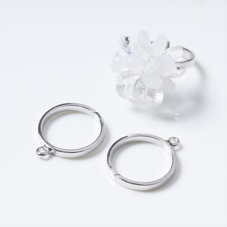 紗や工房 リングパーツ ピンキーリング カン付 平打ち アクセサリー