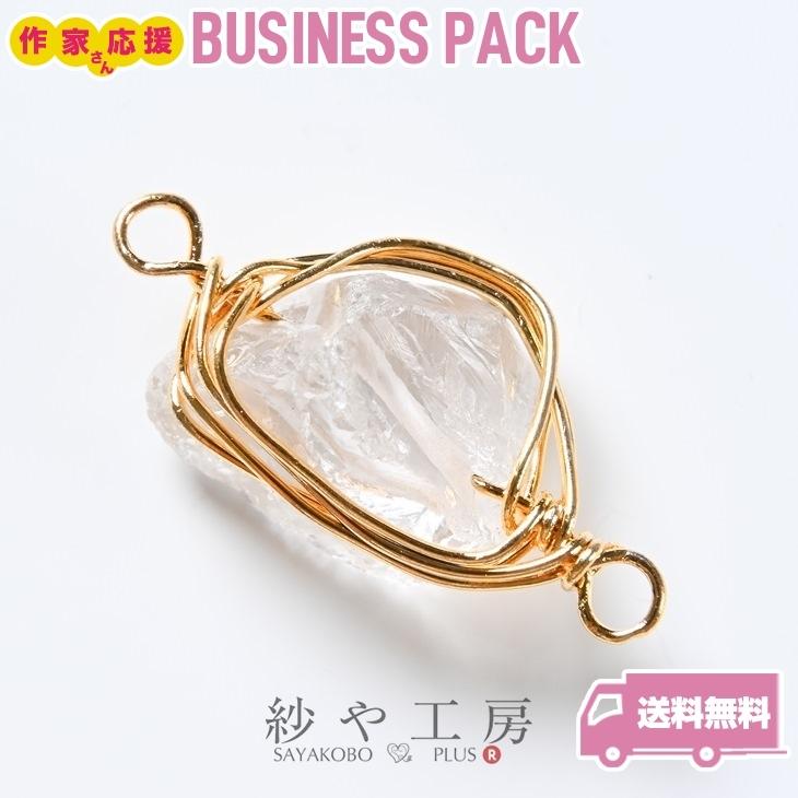 チャーム 天然石 ワイヤーラッピング クリスタルクォーツ 4個 4ヶ 2つ