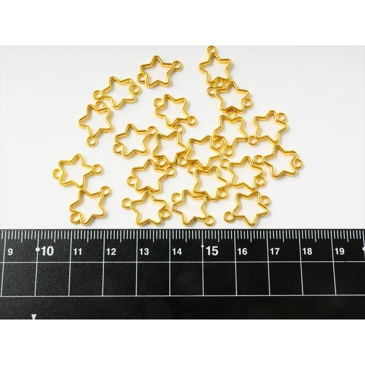 空枠 星 コネクター 2カン付 アクセサリー パーツ ゴールド 内径9mm 20 