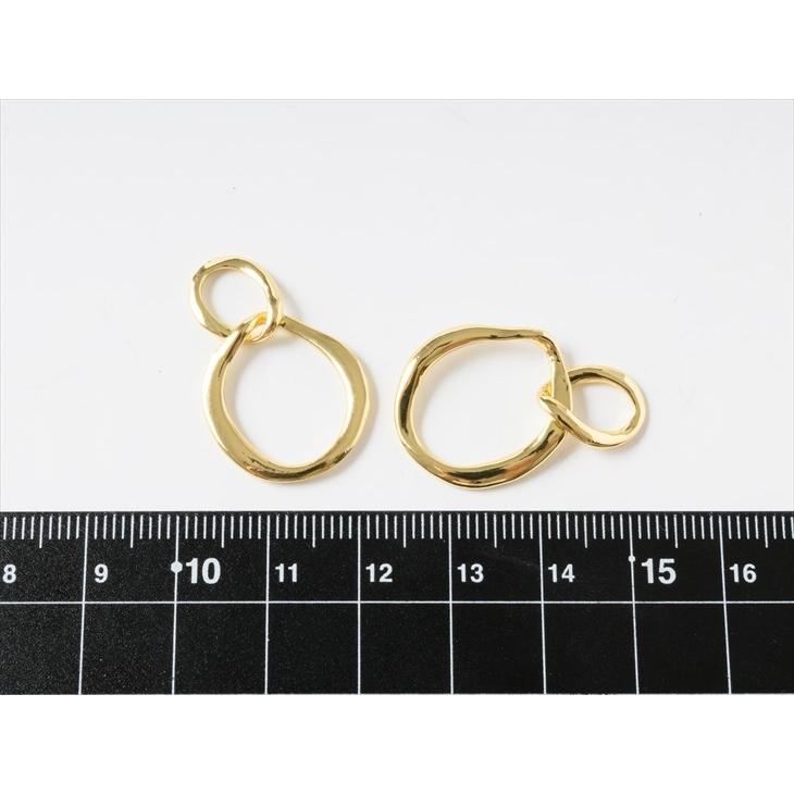 チャーム ニッケルフリー 2連リング 変退色防止加工済 アクセサリー パーツ ゴールド 全長28mm 2個 2ケ アレルギー対応 約2.8cm 問屋|ysayakobo|03