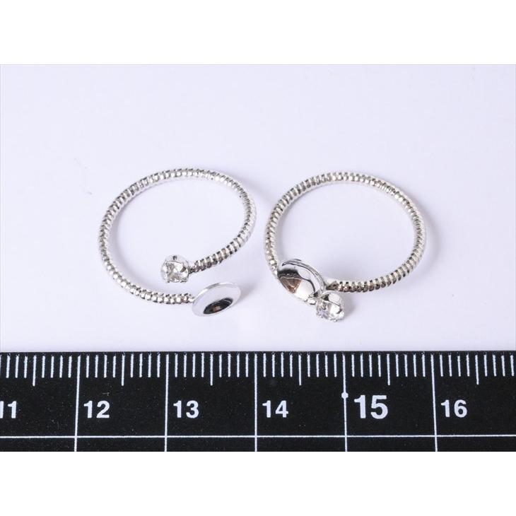 リングパーツ 6mm お椀付き ラインストーン付 シルバー 19.5mm 10個 10