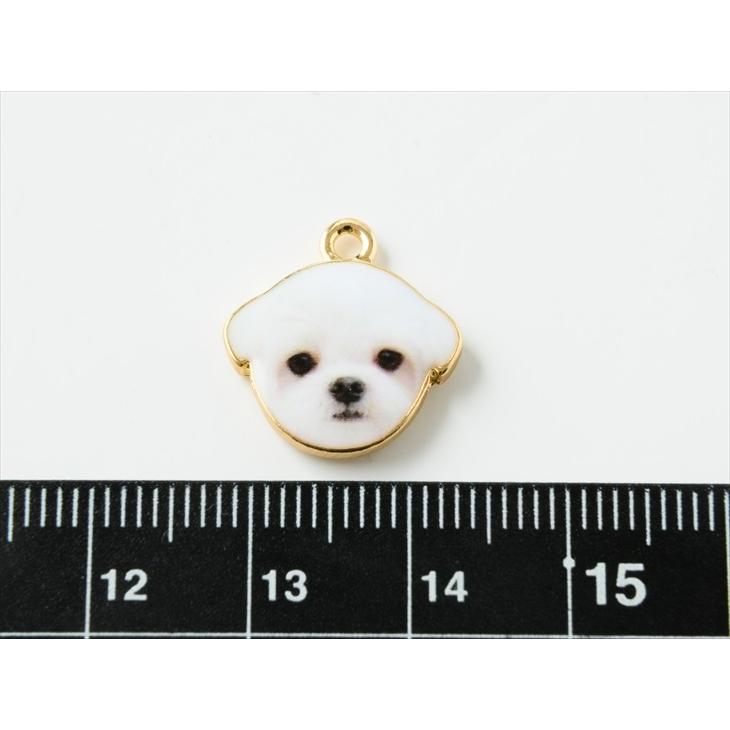 チャーム 犬 マルチーズ 動物 アクセサリー パーツ ホワイト 16.5mm 1