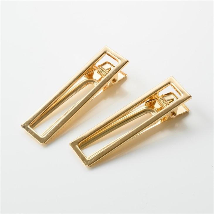 ヘアクリップ アクセサリーパーツ パーツ ゴールド 長さ6cm 幅1.6cm 2