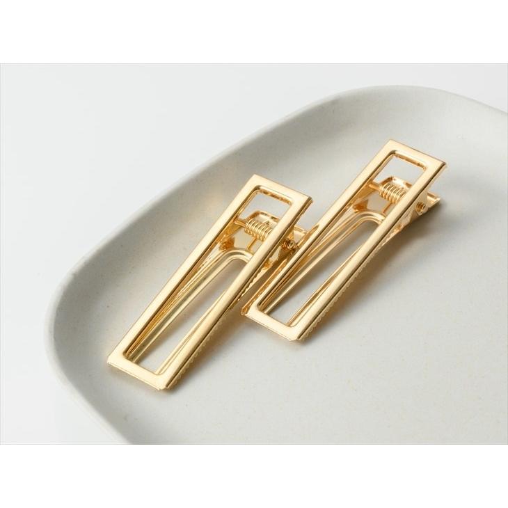 ヘアクリップ アクセサリーパーツ パーツ ゴールド 長さ6cm 幅1.6cm 2