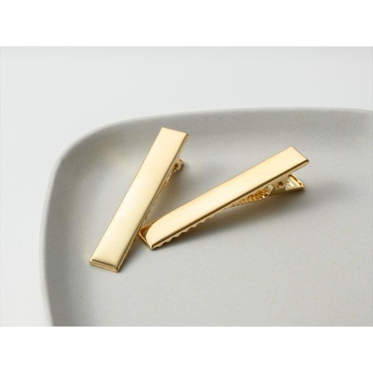 ヘアクリップ アクセサリーパーツ パーツ ゴールド 長さ6cm 幅1cm 2個